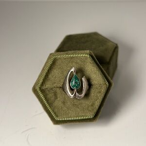 Sterling ring with green stone